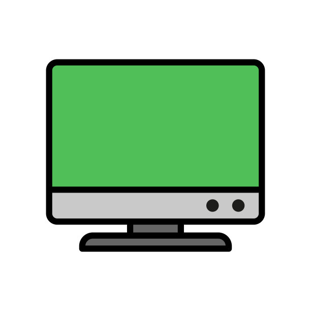 在白色背景上监控图标向量图片下载