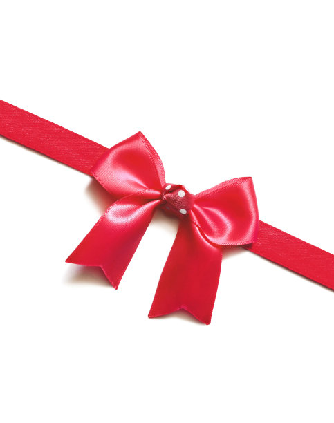 红色的丝带和白色的蝴蝶结。节日的概念。图片下载