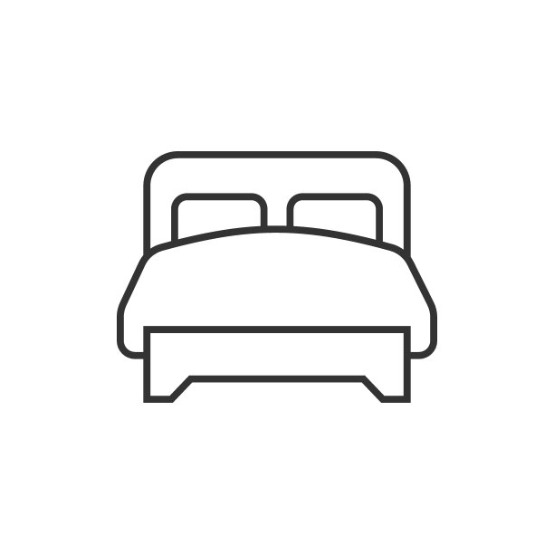 床图标在平坦的风格。卧室标志矢量插图上白色孤立的背景。床架的业务概念。图片下载
