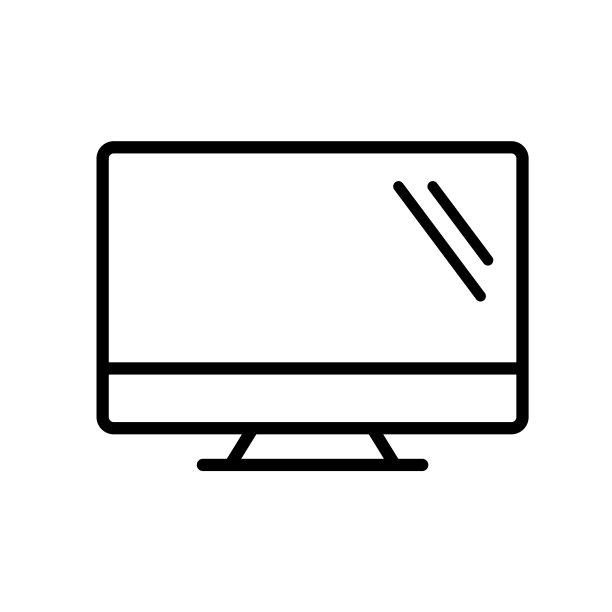 在白色背景上监控图标向量图片下载