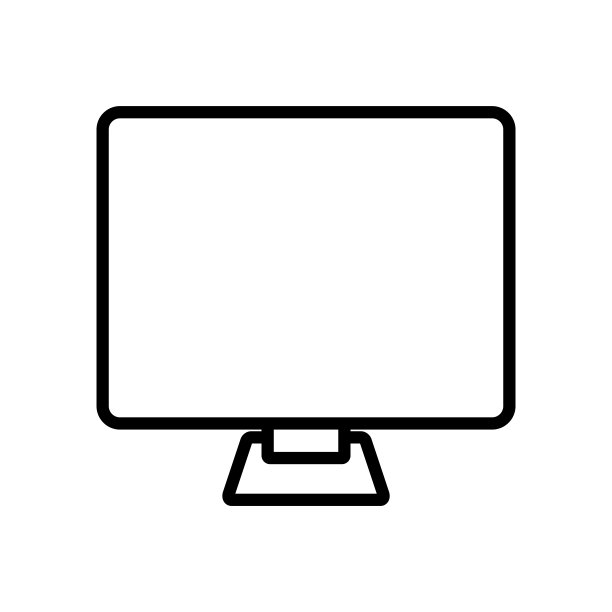 在白色背景上监控图标向量图片下载