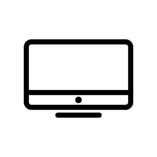 在白色背景上监控图标向量图片下载