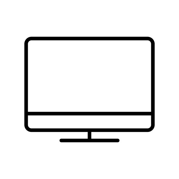 在白色背景上监控图标向量图片下载