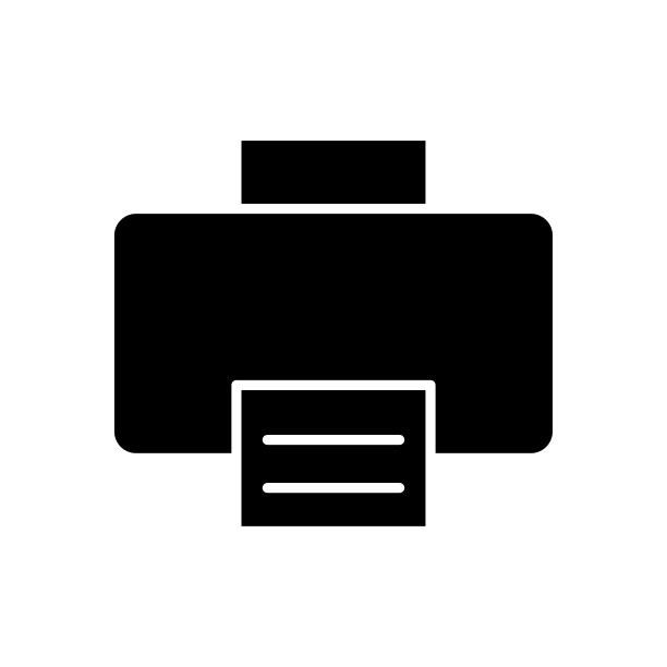 打印机图标线向量设计模板上的白色背景图片下载