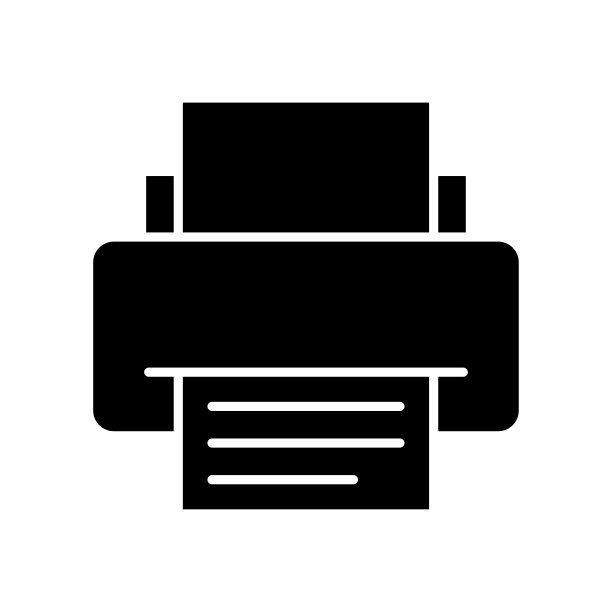 打印机图标线向量设计模板上的白色背景图片下载