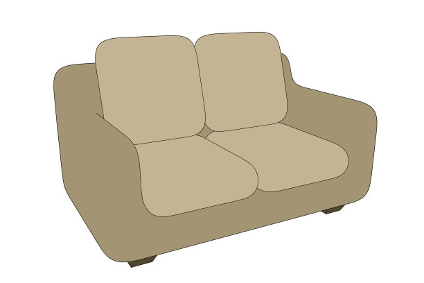 沙发上。孤立在白色背景上。矢量插图轮廓。图片下载