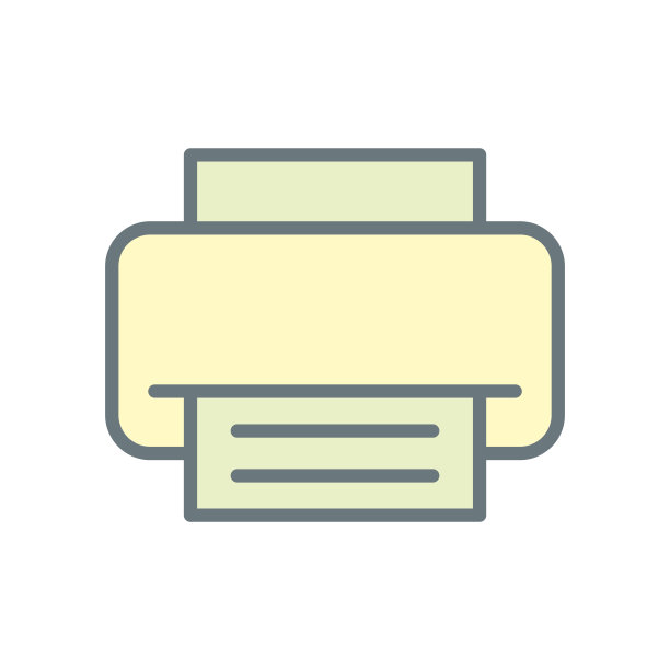 打印机图标线向量设计模板上的白色背景图片下载