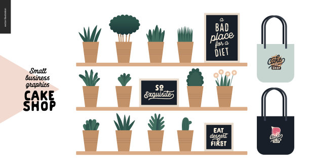 蛋糕店-小型商业图形-室内装饰图片下载