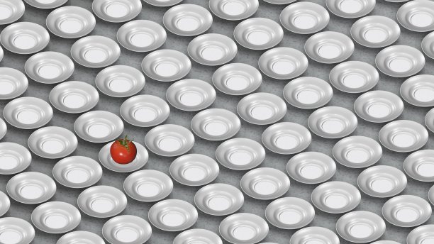 学习番茄和盘子网格，3d渲染图片下载