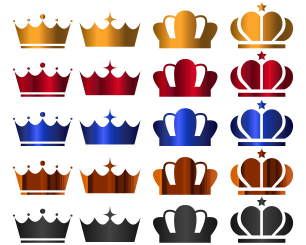 皇冠图标：获胜者、冠军、领导者皇冠奖图片下载