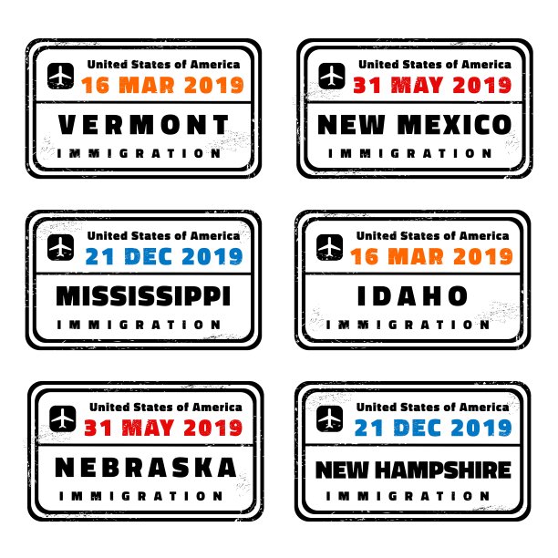 美国矢量邮票图片下载