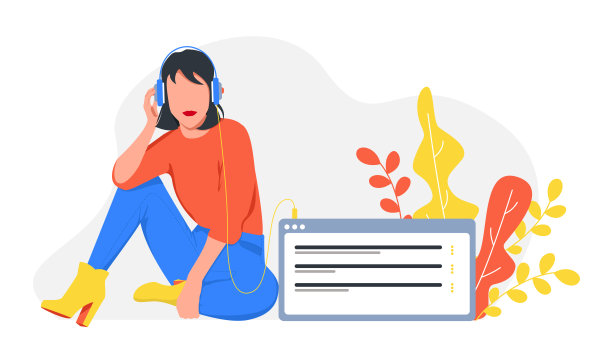 一个女孩坐在地板上听音乐。音乐播放列表。图片下载