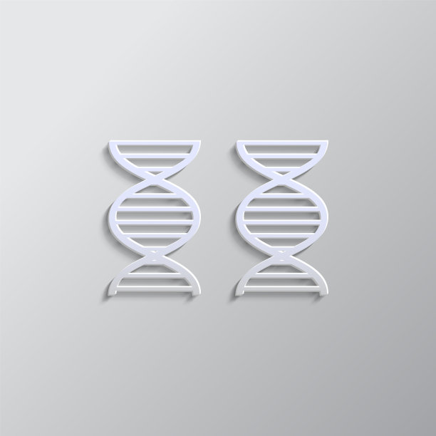 基因组，图标，dna纸样式。灰色矢量背景图片下载