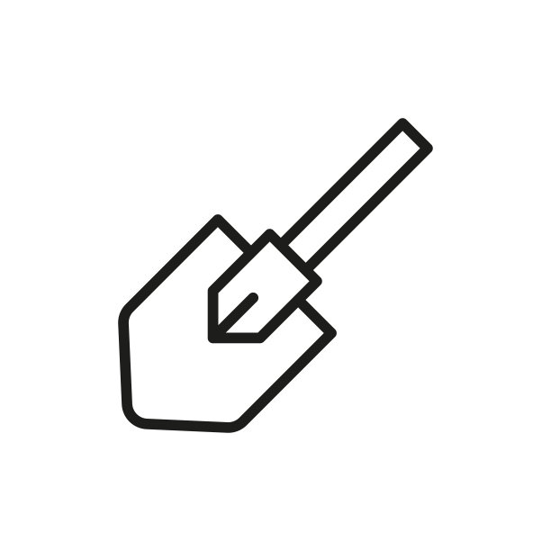 简约铁锹线条图标图片下载
