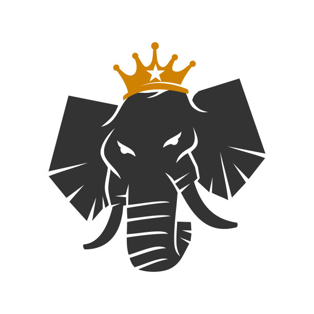 大象王设计矢量插图模板孤立图片下载