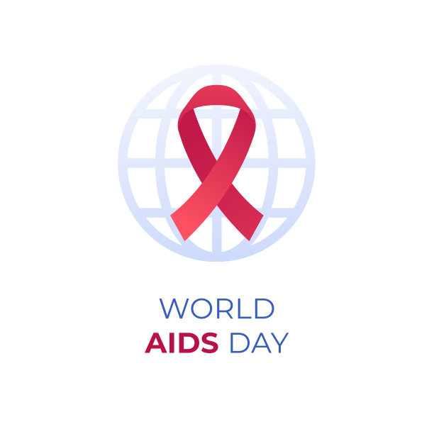 矢量平世界艾滋病日插图。带有文字和全球星球符号的红丝带。健康支持和疾病预防概念。设计元素的旗帜，海报，网页，展示图片下载