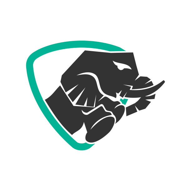 大象盾设计插图模板孤立图片下载