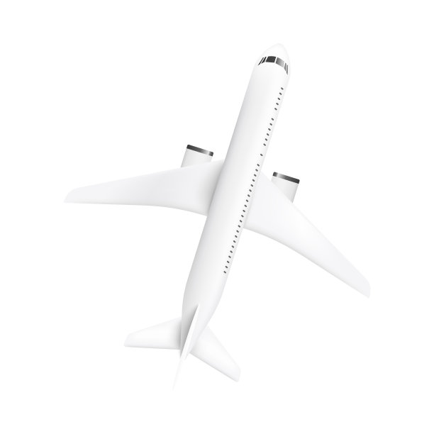 飞机或乘客白色飞机现实矢量插图模型孤立。图片下载