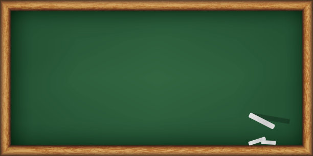 绿色的黑板和粉笔图片下载