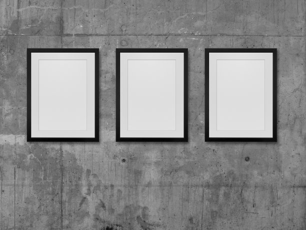 灰砖墙上的相框图片下载