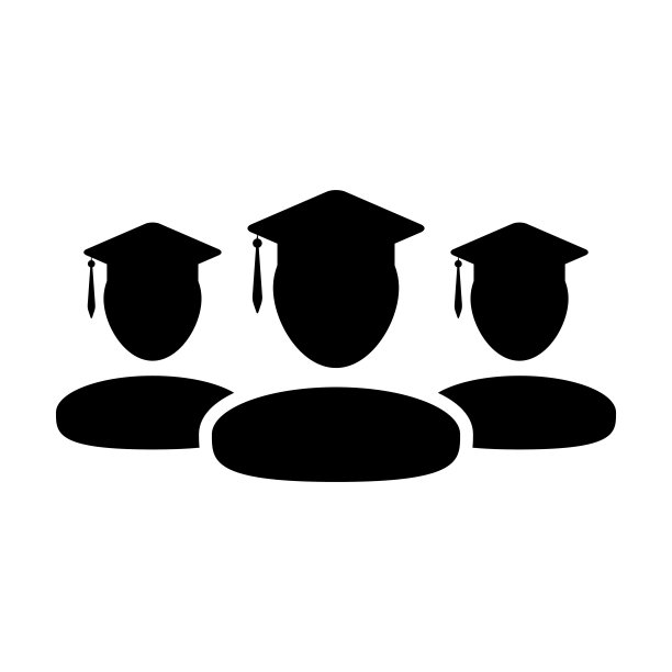 文凭图标向量男性组的学生个人资料头像与学位帽符号学校，学院和大学学位在平面颜色象形文字图片下载