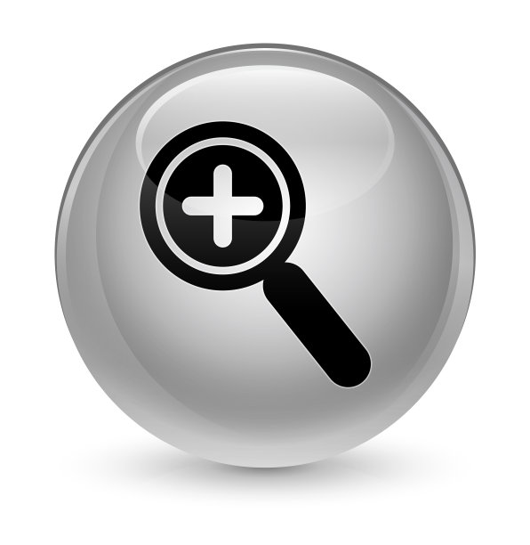 放大图标玻璃白色圆形按钮图片下载