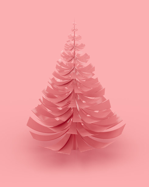 粉色圣诞树做圣诞贺卡图片下载