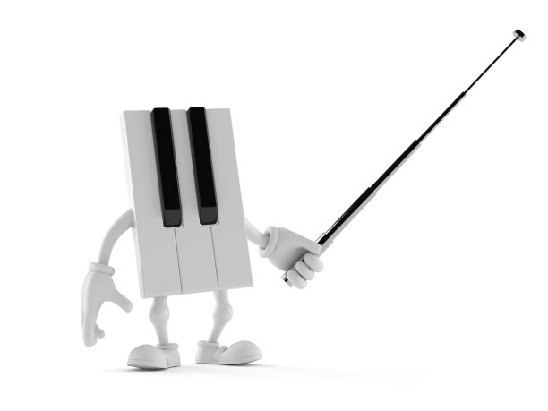 钢琴人物用指针棒瞄准图片下载