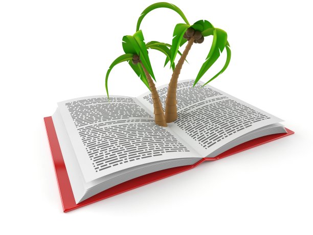 棕榈树在打开的书图片下载