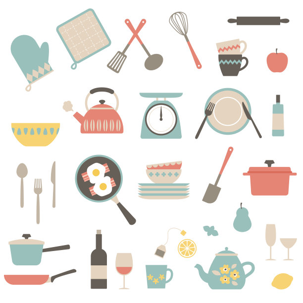 厨房工具显示图案。图片下载