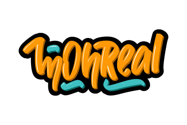 Monreal手绘现代毛笔刻字。矢量插图标志文本网页，印刷和广告。图片下载