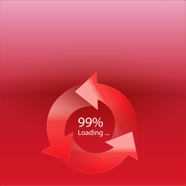 在白色背景上加载99%的符号概念图片下载