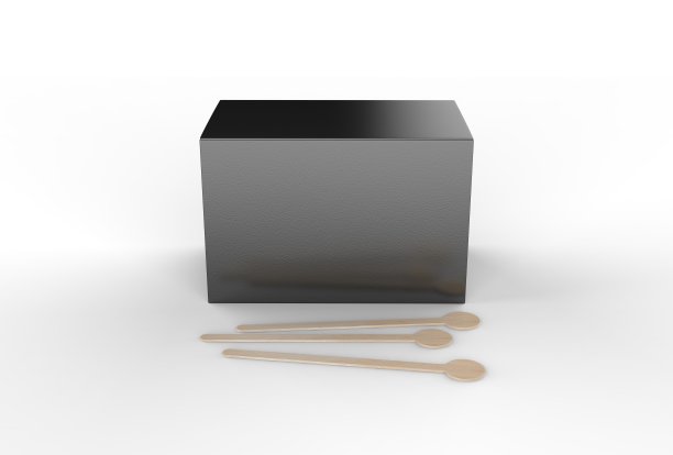 咖啡搅拌器纸盒包装品牌。3 d渲染插图。图片下载