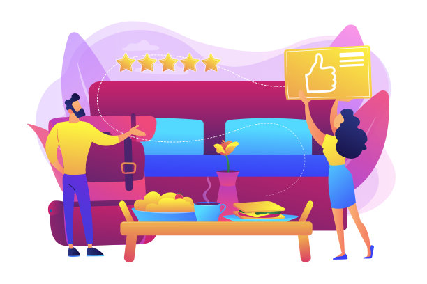 床和早餐概念矢量插图图片下载