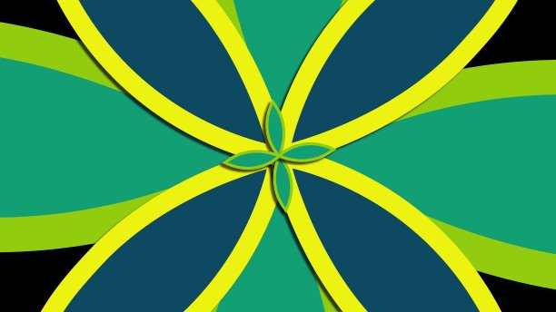 电脑生成的网络现代背景由大到小的花的形状。彩色模式。三维渲染图片下载