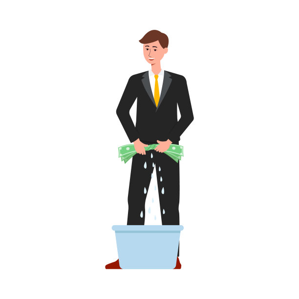 犯罪洗钱图标匪徒卡通平面矢量插图孤立。图片下载