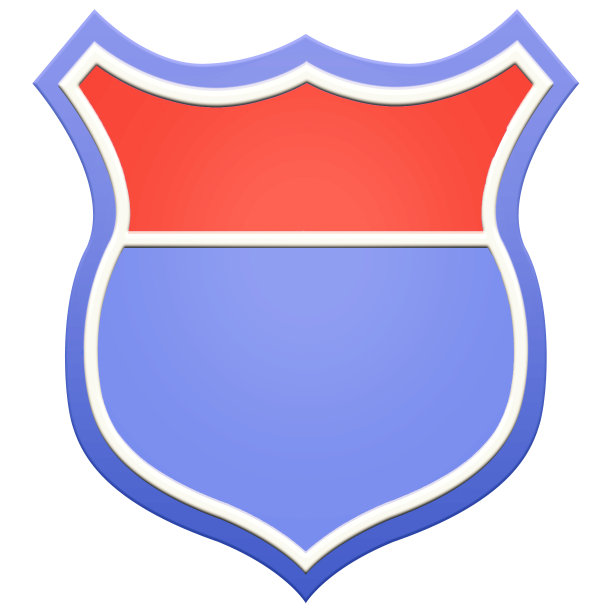 美国66号公路标志，66号公路挡路标志，有路线编号和textretro风格。三维渲染图片下载