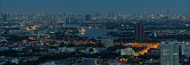 曼谷黄昏的全景图片下载