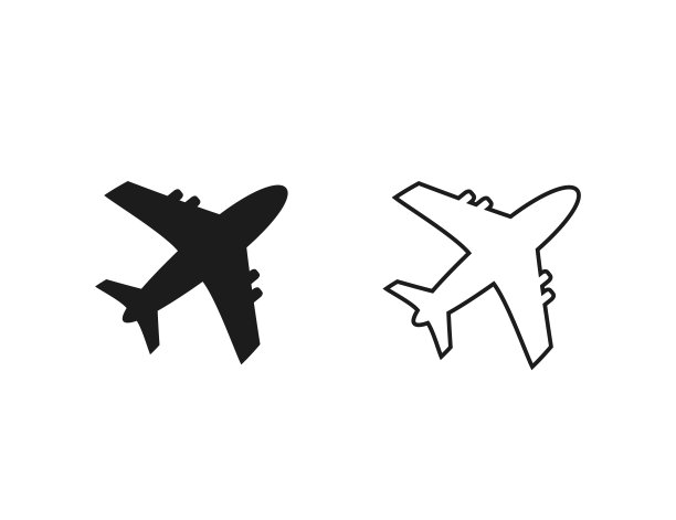 飞机线条图标集矢量图设计Logo模板图片下载