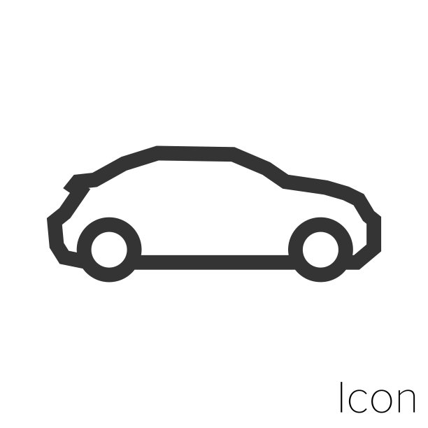 图标现代圣甲虫车在黑色和白色的插图。图片下载