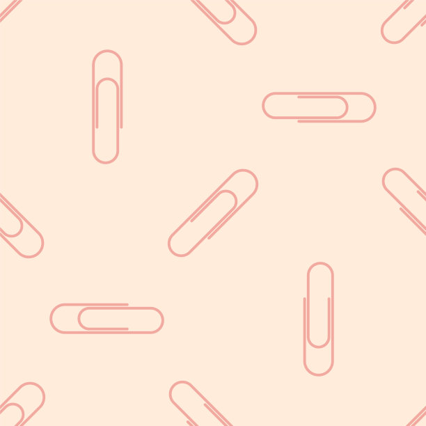 曲别针无缝图案。矢量背景在平面风格图片下载