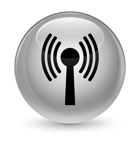 Wlan网络图标玻璃白色圆形按钮图片下载