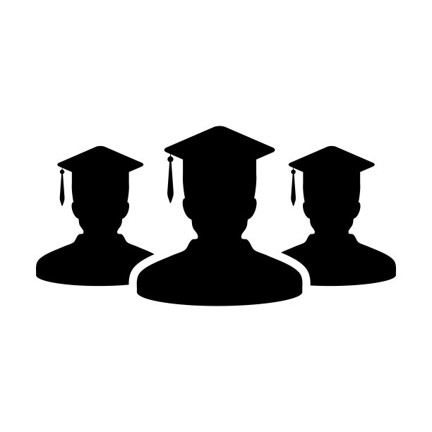 文凭图标向量男性组的学生个人资料头像与学位帽符号学校，学院和大学学位在平面颜色象形文字图片下载