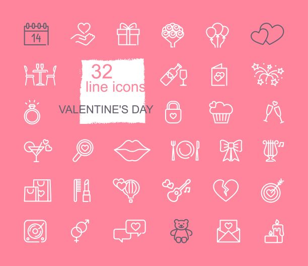 情人节的图标集。情人节相关图标图片下载