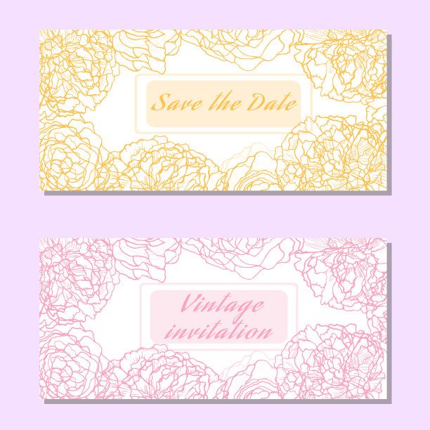 浪漫的请柬或牡丹花季节性销售横幅图片下载