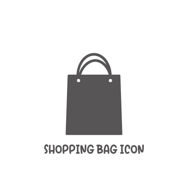 购物袋图标简单的平面风格矢量插图。图片下载
