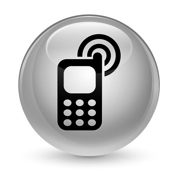 手机铃声图标玻璃白色圆形按钮图片下载