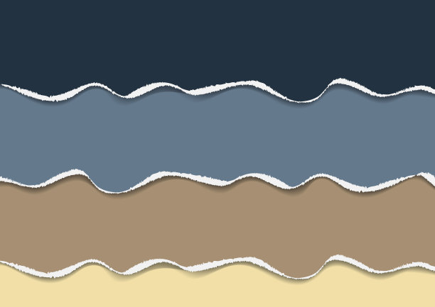 明亮的背景彩色纸片撕裂周围的边缘。创造性的抽象的波浪。模板为您的设计。图片下载