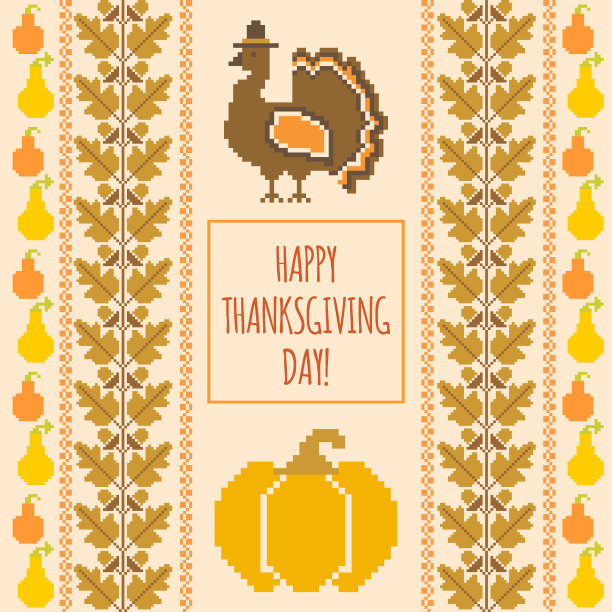 感恩节绣花背景图片下载