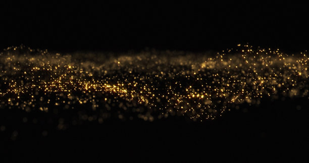 金色闪烁的波浪背景，金光闪闪的颗粒，闪闪发光的尘埃。金辉闪烁，微光闪烁，抽象魔法闪烁图片下载